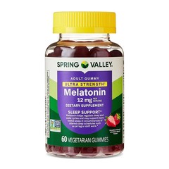 Spring Valley Ultra Strength Melatonin Supplement Vegetarian Gummies, 12 mg, 60