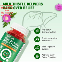 QualiLife Liver Cleanse Detox & Repair Gummies – 2000mg 60 Count (Pack of 1)