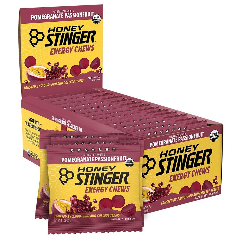 Honey Stinger Organic Pomegranate Passionfruit Energy Chew, Gluten Free & Caf…