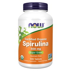NOW FOODS Spirulina 500 mg Organic 500 Tablets