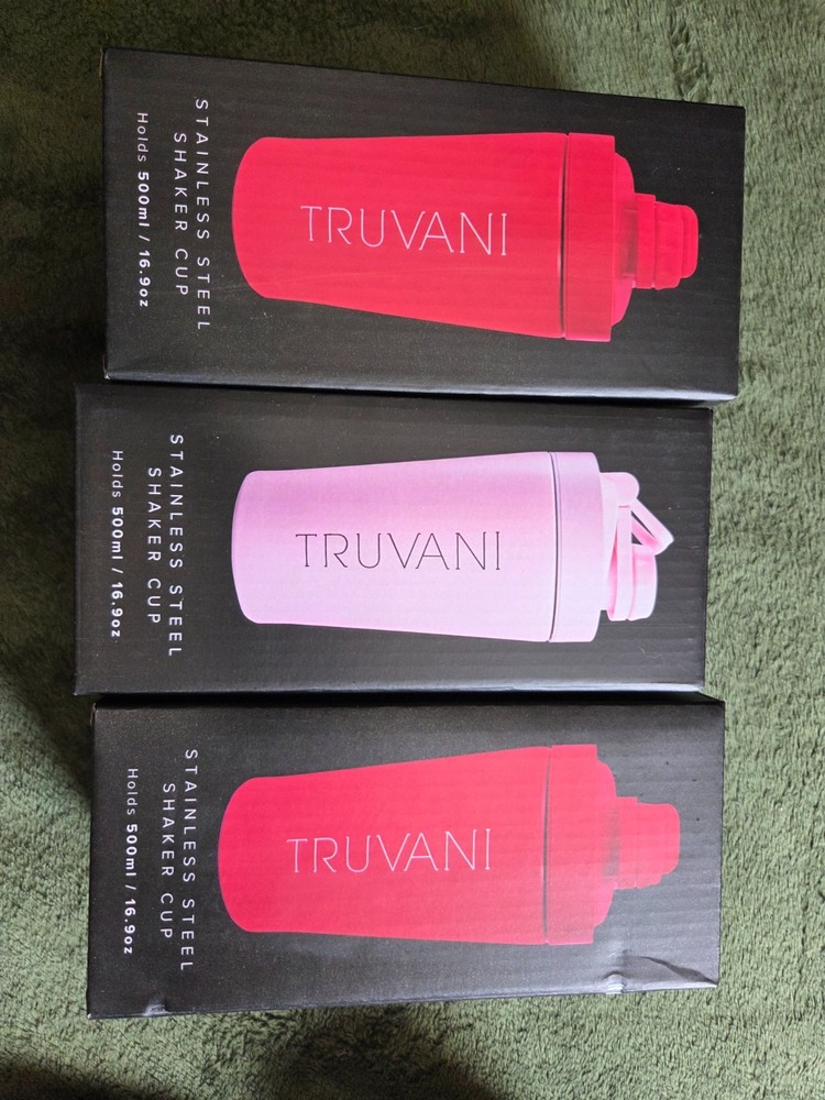 TRUVANI Red or Pink Stainless Steel Shaker Cup 16.9oz
