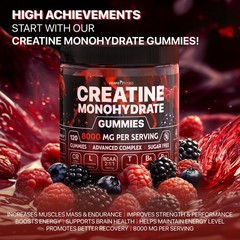 Perfect Fit 365 Creatine Monohydrate Gummies 8000mg Berry Mix 120ct BB2/27