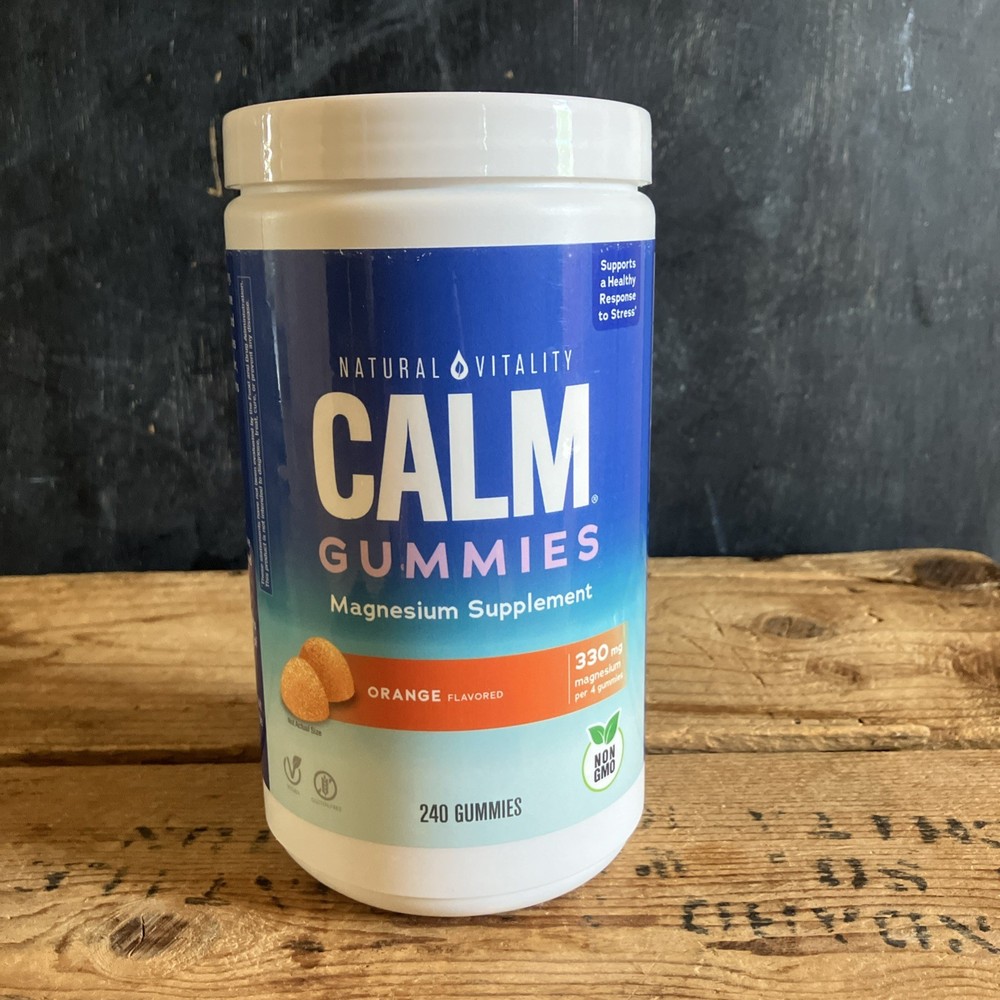 Natural Vitality Calm Gummies Magnesium Anti-Stress 240 Orange EXP 10/2027