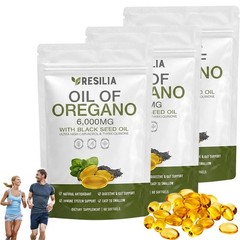 3X Resilia Oil of Oregano 6000mg with Black Seed Oil Softgels – 60 Capsules
