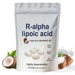 R-alpha Lipoic Acid 600mg With MCT Oil, 120 Softgels, Antioxidant Support