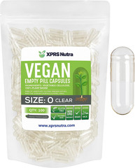 Size 0 Empty Capsules 100 Clear Count Empty Vegan Capsules Vegetarian Pill New