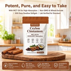 Metabolae Ceylon Cinnamon Extract Capsules with MCT Oil, 300 Softgels