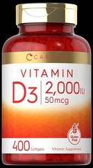 Vitamin D3 2000 IU Softgels | 400 Count | Non-GMO, Gluten Free | by Carlyle