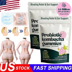 3X Probiotic Kombucha Gummy – Prebiotics,Probiotics,Postbiotics,Fiber Supplement