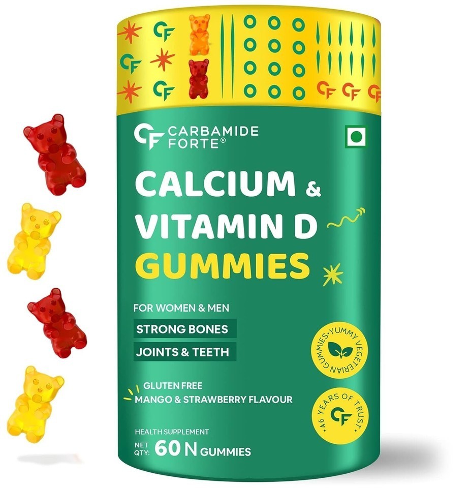 Carbamide Forte Calcium with Vitamin D Gummies for Men & Women 60 Gummies
