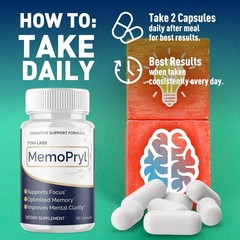 (3 Pack) MemoPryl Nootropic All Natural Brain Supplement Memo Pryl 180 Capsules