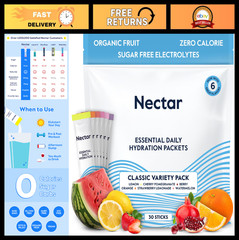 Electrolyte Hydration Packets – Sugar-Free, 0 Cal, Organic Fruit – 30 Pack for R