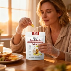1X Elare Aged Garlic Extract, 300 Softgels, 7500mg Odorless | Heart & Immune