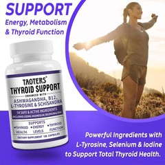 Thyroid Support With Iodine Boost Energy Metabolism Weight Loss 120 Capsules