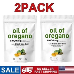 2 Pack Micro Ingredients Oil of Oregano Softgels 6000mg 300 Serving, Per Count