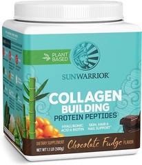 Sunwarrior Vegan Collagen Building Protein Peptides Hyaluronic, Biotin, 1.1 lbs