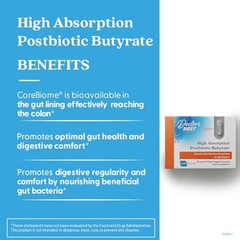 Doctor’s BEST High Absorption Postbiotic Butyrate 30 Count (Pack of 1), Clear