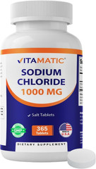 Sodium Chloride 1000Mg – 365 Tablets Electrolyte Replenisher & Hydration Support