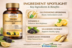 2 Pack Liposomal Glutathione 3000mg + Vitamin C Antioxidant Skin 180 Caps