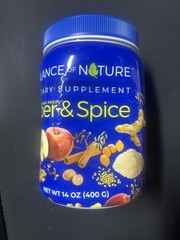 Balance Of Nature Fiber & Spice Dietary Supplement 14oz Sealed Fresh MFG 02/28