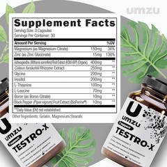 Testro X Supplement for Men Energy Focus Muscle Pumps Healthy T Levels 90 Caps