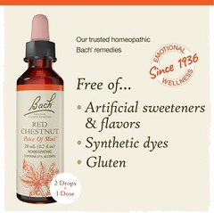 Bach Red Chestnut Flower Essence 0.7 Fl Oz Peace of Mind Homeopathic Remedy
