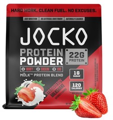 Jocko Fuel Whey Protein Powder, Strawberry Milkshake, 22g Protein, Digestive Enz