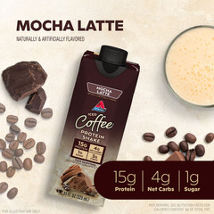 Atkins Protein Shake, Mocha Latte, Keto Friendly, Gluten Free, 8 Ct