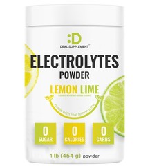 Electrolytes Powder, 1lb (69 Servings) – No Sugar, Lemon 16 Ounce (Pack of 1)