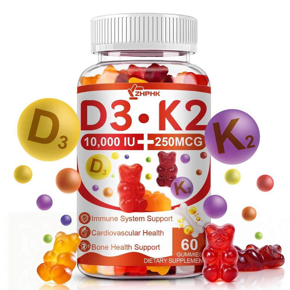 Vitamin D3 K2 Gummies – 60 Count – Supports Healthy Bone Heart For Kids & Adults