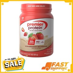 Premier Protein 100% Whey Protein Powder, Strawberry Milkshake, 23.3 oz, 1.7 lb