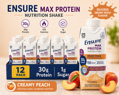 Max Protein Nutrition Shake, Creamy Peach, 11 Fl Oz, 12 Count