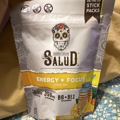 SALUD Energy + Focus Drink Mix Powder, Pineapple Mango Agua Fresca 200mg
