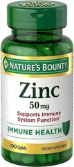 Zinc, Supports Immune System Function, Dietary Supplement, 50 Mg, Caplets, 100 C