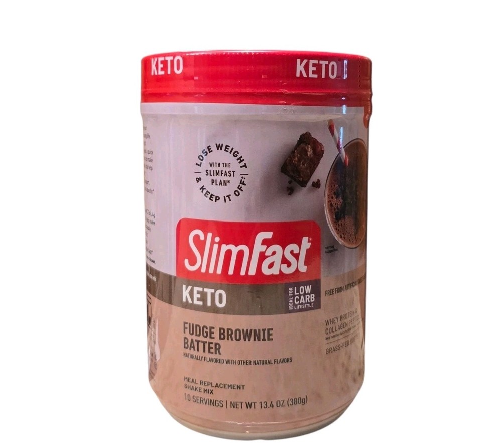 SlimFast Keto Meal Replacement Shake Fudge Brownie Batter Low Carb Keto Protein