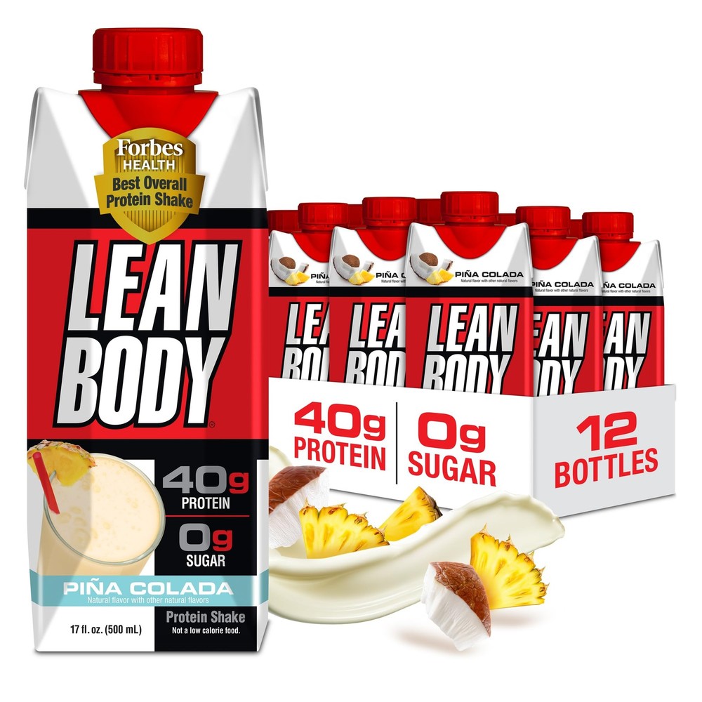 Lean Body Ready-to-Drink Pina Colada Protein Shake 40g Protein 17 Fl Oz 12 P…
