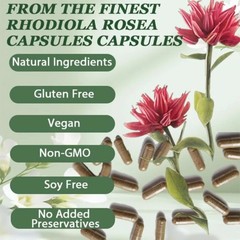 Rhodiola Rosea Capsules Natural Herbaceous Plants Support Energy Balance stress