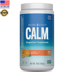 Natural Vitality Calm, Magnesium Citrate Supplement Powder, Orange 16oz, 08/2027