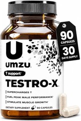 Testro X Supplement for Men Energy Focus Muscle Pumps Healthy T Levels 90 Caps