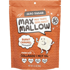 Know Brainer Max Mallow Burnt Caramel -Guilt-Free & Zero Sugar Marshmallows -Low