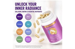 Hair Growth Supplement Capsules 120 Count w/ Biotin Collagen Hyaluronic Acid