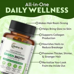 Ved.roots Green Biotin 30 Veg Tablets Pack of 5
