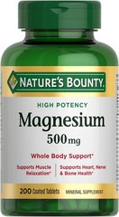 Nature’s Bounty Magnesium 500 mg–200 Count (Pack of 1)- FREE2 Day Delivery