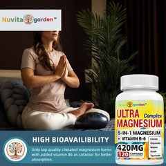 420mg 5-in-1 Magnesium Complex Supplement for Energy, Sleep & Bone Health