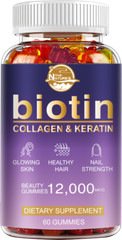 WEEM Hair Skin & Nails Gummies – Biotin Vitamins for Healthy Hair, Skin & Nails