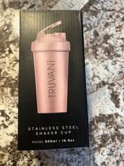 TRUVANI Stainless Steel Shaker Cup Pink 500ml BPA-Free Wire Whisk Gym NEW