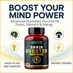 Bright Great Brain Focus Memory Supplement Nootropic For Focus Energy 90