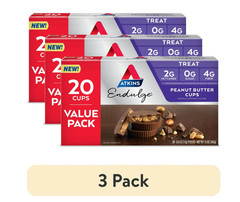 Atkins Endulge Peanut Butter Cups Sugar Free Candy 3 Pack 20 Count