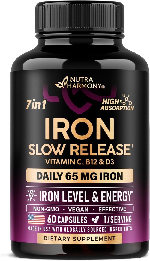 Iron Supplement for Women – Iron 65mg (Ferrous Sulfate 325mg) – Stomach Friendly