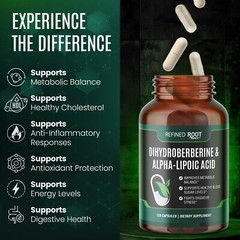 Refined Root Dihydroberberine 300mg & Alpha Lipoic Acid 600mg Dietary Supplement